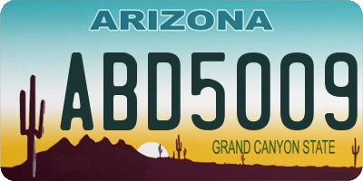 AZ license plate ABD5009