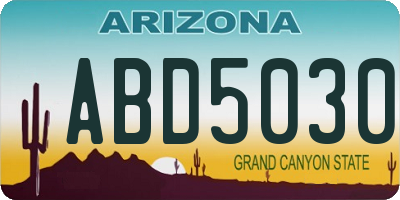 AZ license plate ABD5030
