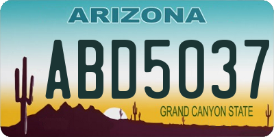 AZ license plate ABD5037