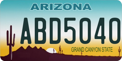 AZ license plate ABD5040