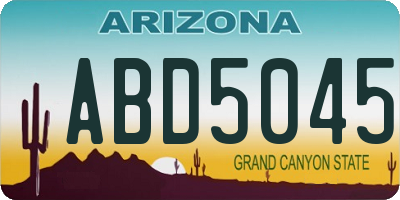 AZ license plate ABD5045