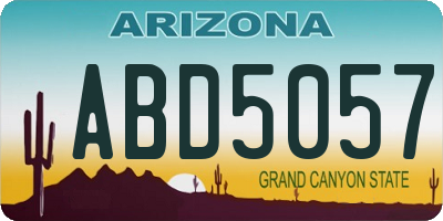 AZ license plate ABD5057