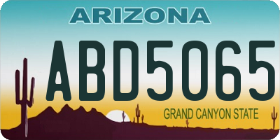 AZ license plate ABD5065