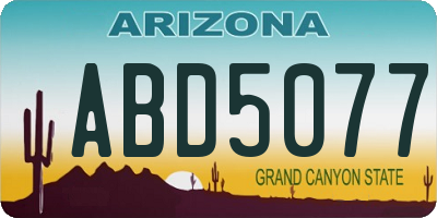 AZ license plate ABD5077