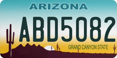 AZ license plate ABD5082