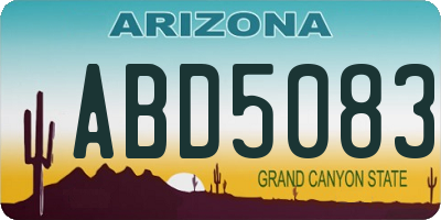 AZ license plate ABD5083