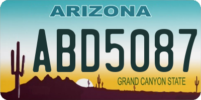 AZ license plate ABD5087