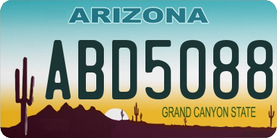AZ license plate ABD5088