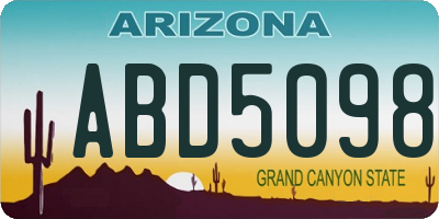 AZ license plate ABD5098
