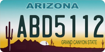 AZ license plate ABD5112