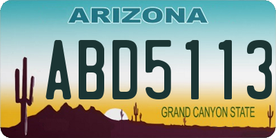 AZ license plate ABD5113