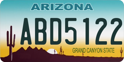 AZ license plate ABD5122
