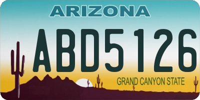 AZ license plate ABD5126