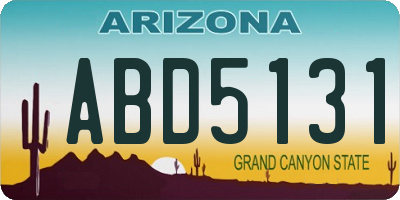 AZ license plate ABD5131