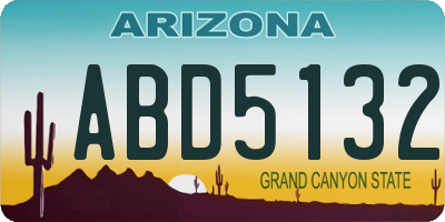 AZ license plate ABD5132