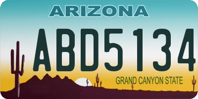 AZ license plate ABD5134