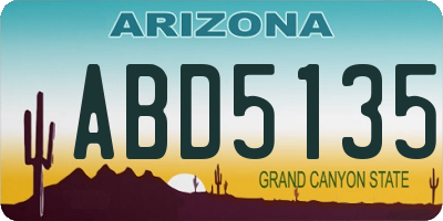AZ license plate ABD5135