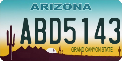 AZ license plate ABD5143