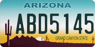 AZ license plate ABD5145