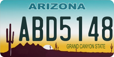 AZ license plate ABD5148