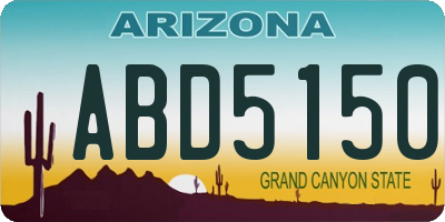 AZ license plate ABD5150