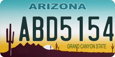 AZ license plate ABD5154