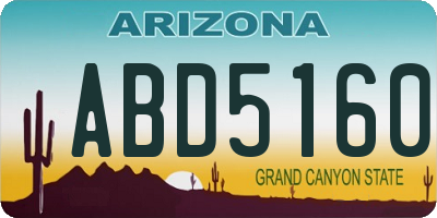 AZ license plate ABD5160