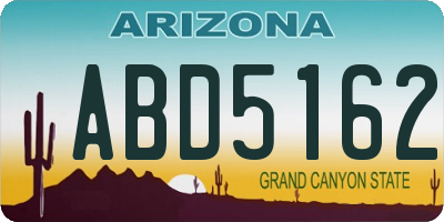 AZ license plate ABD5162