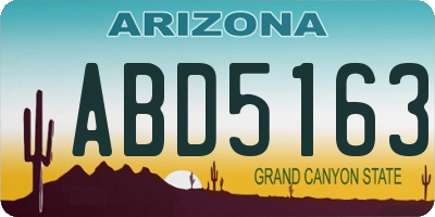 AZ license plate ABD5163