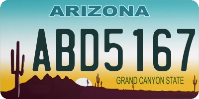 AZ license plate ABD5167