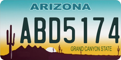 AZ license plate ABD5174