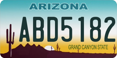 AZ license plate ABD5182