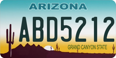 AZ license plate ABD5212
