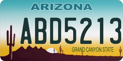 AZ license plate ABD5213