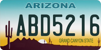 AZ license plate ABD5216