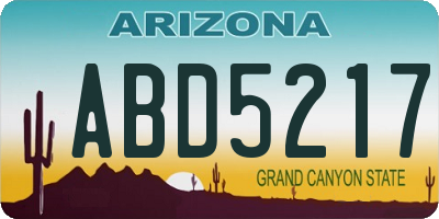 AZ license plate ABD5217