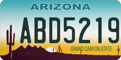 AZ license plate ABD5219
