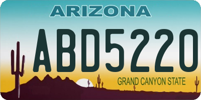 AZ license plate ABD5220