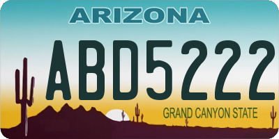 AZ license plate ABD5222