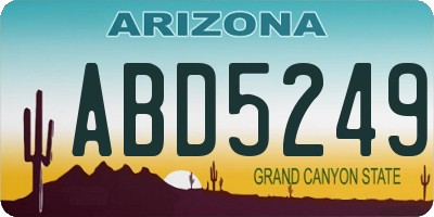 AZ license plate ABD5249