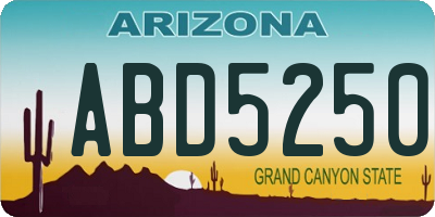 AZ license plate ABD5250