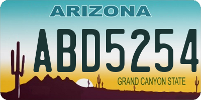 AZ license plate ABD5254