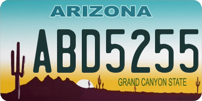 AZ license plate ABD5255