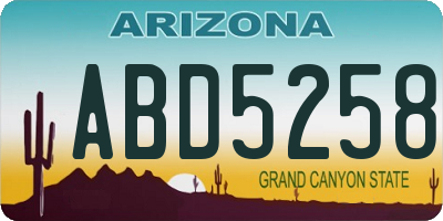 AZ license plate ABD5258