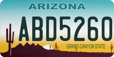 AZ license plate ABD5260