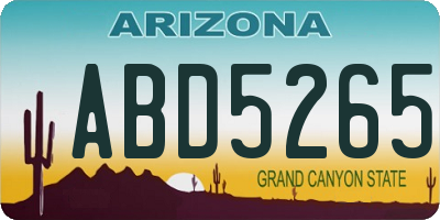 AZ license plate ABD5265