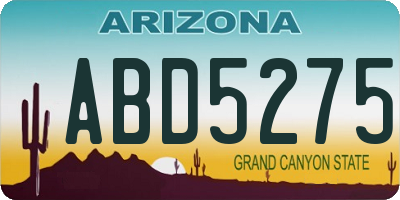 AZ license plate ABD5275