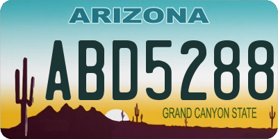 AZ license plate ABD5288
