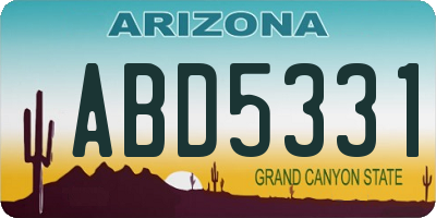 AZ license plate ABD5331