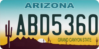 AZ license plate ABD5360